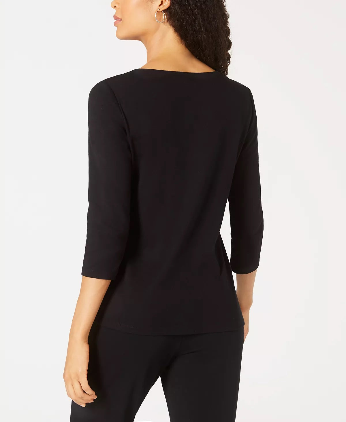 Karen Scott Women's Giraffe Foil Top Black Size PL