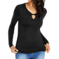 Thalia Sodi Women's Twist Neckline Top Black Size Medium