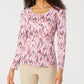 Karen Scott Women's Watercolor Printed Top White/Purple Size Large