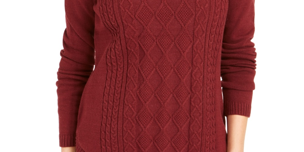 Charter Club Women's Cable Sweater Red Size Large