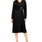 Alfani Women's Petite Hardware Faux-Wrap Dress Black Size 10 Petite