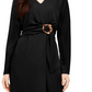 Alfani Women's Petite Hardware Faux-Wrap Dress Black Size 10 Petite