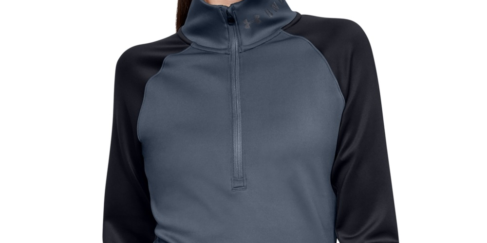 Under Armour Women's Coldgear Armour Color Block Half Zip Pullover Black Size Medium