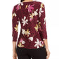 JM Collection Women's Printed Jacquard Top Purple Size Small