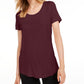 Maison Jules Women's Scoop Neck T Shirt Purple Size Medium