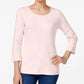 Karen Scott Women's Scoop-Neck Top Pink Size Small