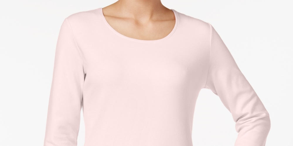 Karen Scott Women's Scoop-Neck Top Pink Size Small