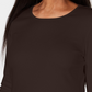 Karen Scott Women's Satin Trim Scoop Neck Top Black Size X-Small