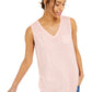 Style & Co Women's Chest-Pocket Burnout Top Pink Size X-Large
