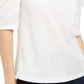 Leyden Women's Crushed Velvet Puff-Sleeve Top White Size Large