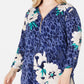 JM Collection Women's Plus Size Printed Zip Neck Tunic Blue Size 2X