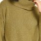 Bar III Women's Becca Tilley X Turtleneck High Low Sweater Green Size XX-Large