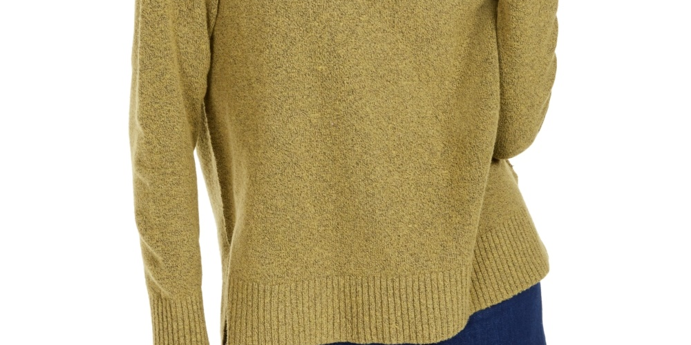 Bar III Women's Becca Tilley X Turtleneck High Low Sweater Green Size XX-Large