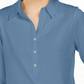 Charter Club Women's Supima Cotton 3/4-Sleeve Polo Blue Size Small