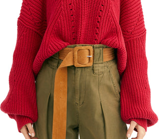 Free People Women's All Day Long Sweater Red Size M