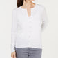 Charter Club Women's Petite Textured Cardigan Sweater White Size SM