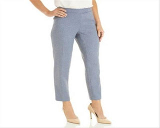 Anne Klein Women's Crop Heather Twill Pants Blue Size 14