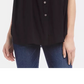 Karen Kane Women's Ruched Sleeveless Button Down Top  Black Size Medium