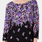 Karen Scott Women's Printed 3/4 Sleeve Sweater Blue Size Petite L