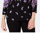 Karen Scott Women's Printed 3/4 Sleeve Sweater Blue Size Petite L