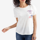 Lucky Brand Women's Graphic Short Sleeves T-Shirt White Size M