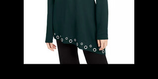 INC International Concepts Women's Grommet Hem Top Green Size Medium