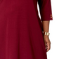 Karen Scott Women's Boat Neck 3/4 Sleeves Shift Dress Wine Size 3X