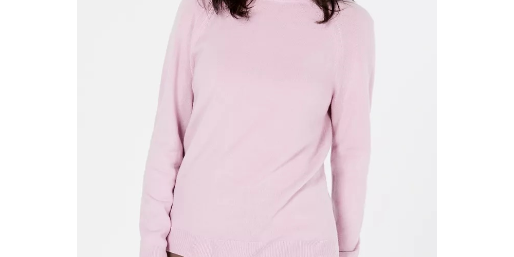 Alfani Women's Women's Ribbed Knit Open Front Cardigan Sweater Pink Size Large