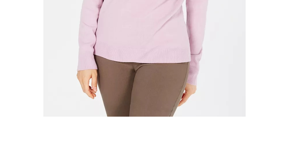 Alfani Women's Women's Ribbed Knit Open Front Cardigan Sweater Pink Size Large