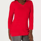 Karen Scott Women's V Neck Sweater Red Size XX-Large