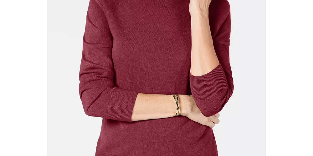 Karen Scott Women's Long Sleeve Solid Estate Performance Polo Shirt Red Size Small