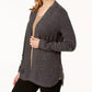 Karen Scott Women's Surplice Neck Ruched Printed Top  Gray Size Small