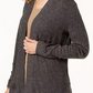 Karen Scott Women's Surplice Neck Ruched Printed Top  Gray Size Small