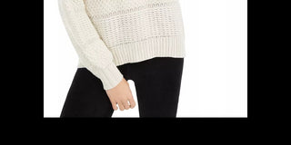 American Rag Juniors'' Mixed Knit Pullover Hoodie White Size X-Large