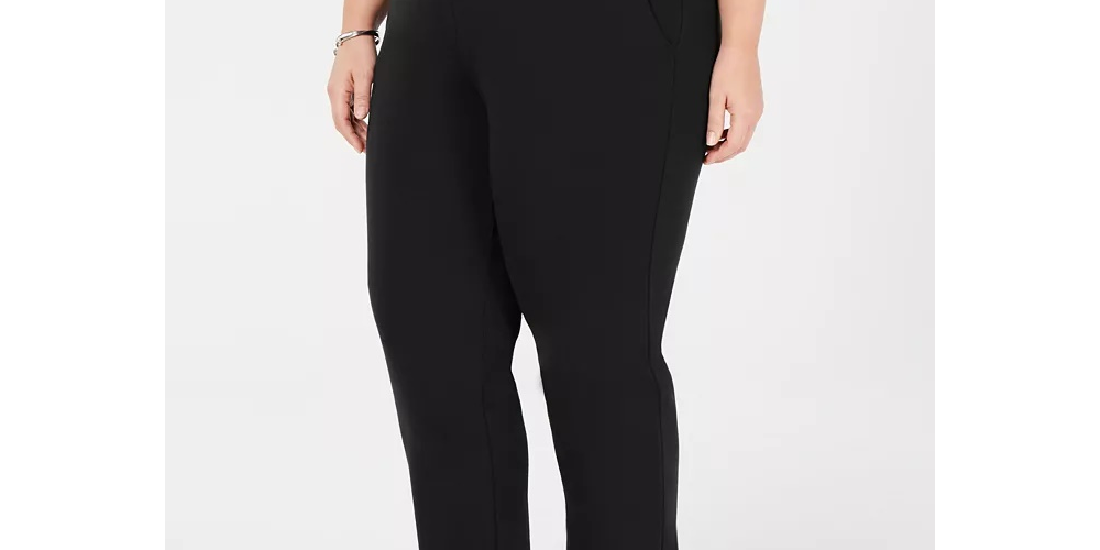 Michael Kors Women's Flat Front Slim Fit Trousers Size  Black Size 3X