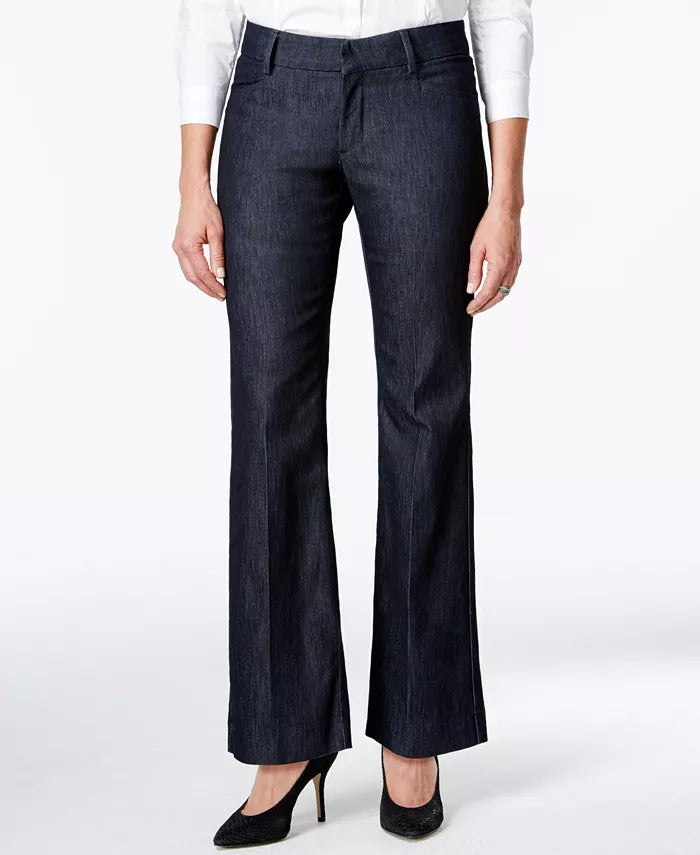Lee Women's Denim Wash Wide Leg Trousers Black Size 16 Petite