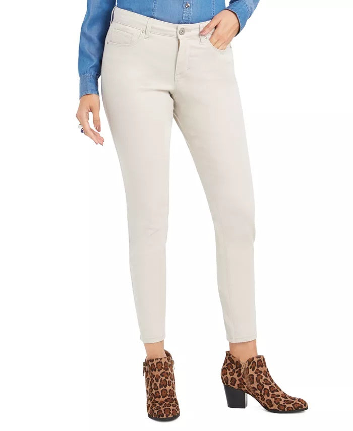 Style & Co Women's Curvy Fit Skinny Fashion Jeans Beige Size 2