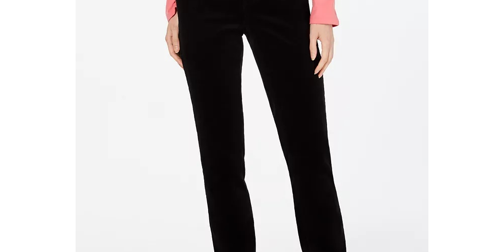 Charter Club Women's Lexington Tummy-Control Corduroy Pants Black Size 24X4.5