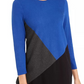 Alfani Women's Colorblocked Asymmetrical Tunic Blue Size Petite S