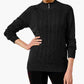Karen Scott Women's Button Trim Mock Neck Sweater Black Size Small
