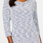 Karen Scott Women's Sport Marled Sweatshirt Gray Size Medium
