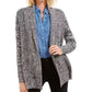 Charter Club Women's Marled Shawl Collar Cardigan Black Size X-Small