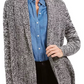 Charter Club Women's Marled Shawl Collar Cardigan Black Size X-Small