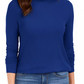 Charter Club Women's Heathered Ribbed Turtleneck Top Blue Size X-Small