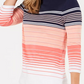 Charter Club Women's Striped Cotton Boat Neck Top Pink Size Petite Small