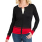 Karen Scott Women's Colorblocked Hem Cardigan Blue Size Petite S