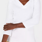 Karen Scott Women's Eyelet V Neck Cotton Top White Size Petite Medium