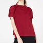 Alfani Women's Cowl Mock-Neck Top Wine Size Petite Small