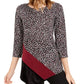 Alfani Women's Colorblocked Asymmetrical Hem Top Black Size Petite XL