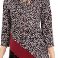 Alfani Women's Colorblocked Asymmetrical Hem Top Black Size Petite XL
